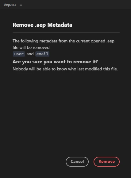 Remove Aep Metadata